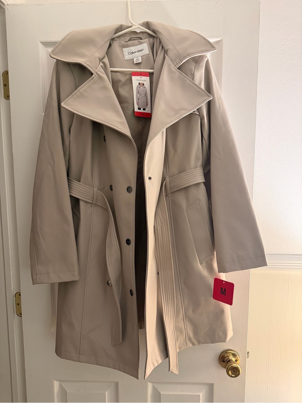 NWT Calvin Klein Light Beige Trench Coat with Belt